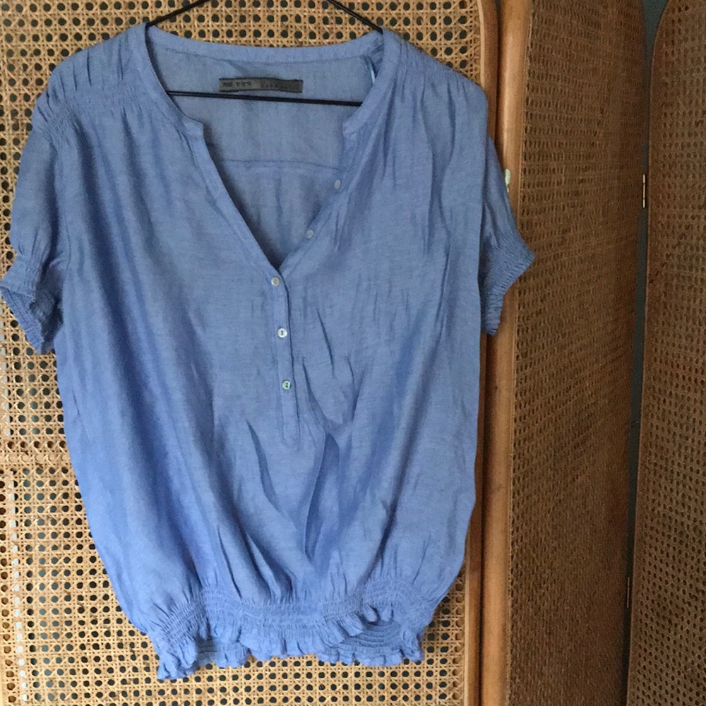 Zara top, fitted and loose chambray style top - Picture 1 of 2
